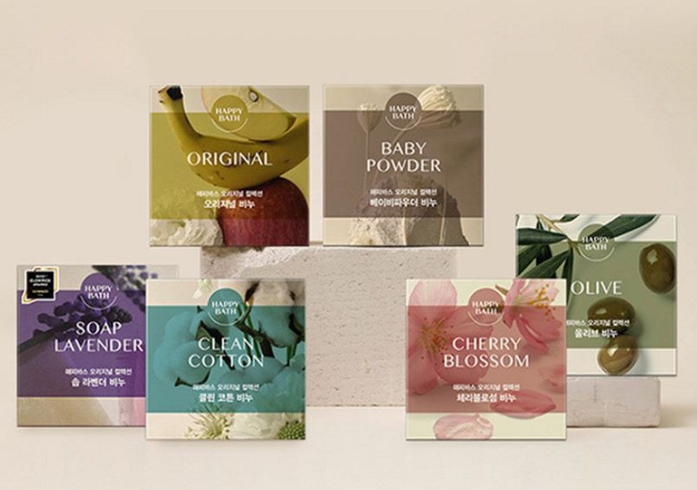 Happy Bath Original Collection Lavender Soap, 90g, 8 Bars
