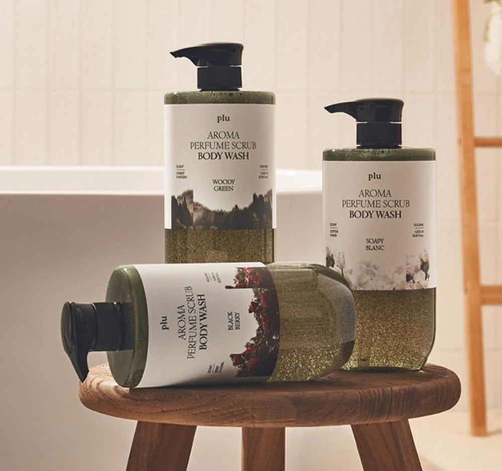 Plu Aroma Perfume Scrub Body Wash, Sophie Blanc, 1L, 2 Bottles