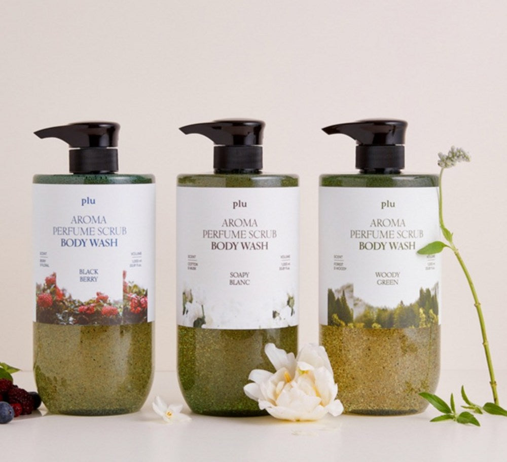 Plu Aroma Perfume Scrub Body Wash, Sophie Blanc, 1L, 2 Bottles