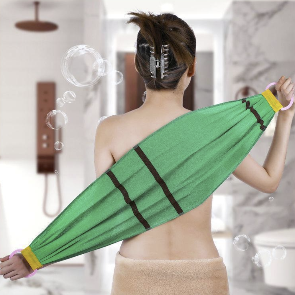 Brombi Wide Exfoliating Shower Towel, 2 Pack, Italy Green