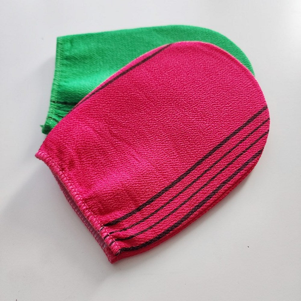 Korean Exfoliating Bath Towel Set, Back Scrubber and Gloves, 3 Pieces