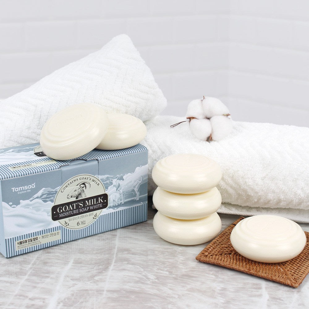 Tamsa Moisture Goat Milk Soap White, 90g, 6 Bars