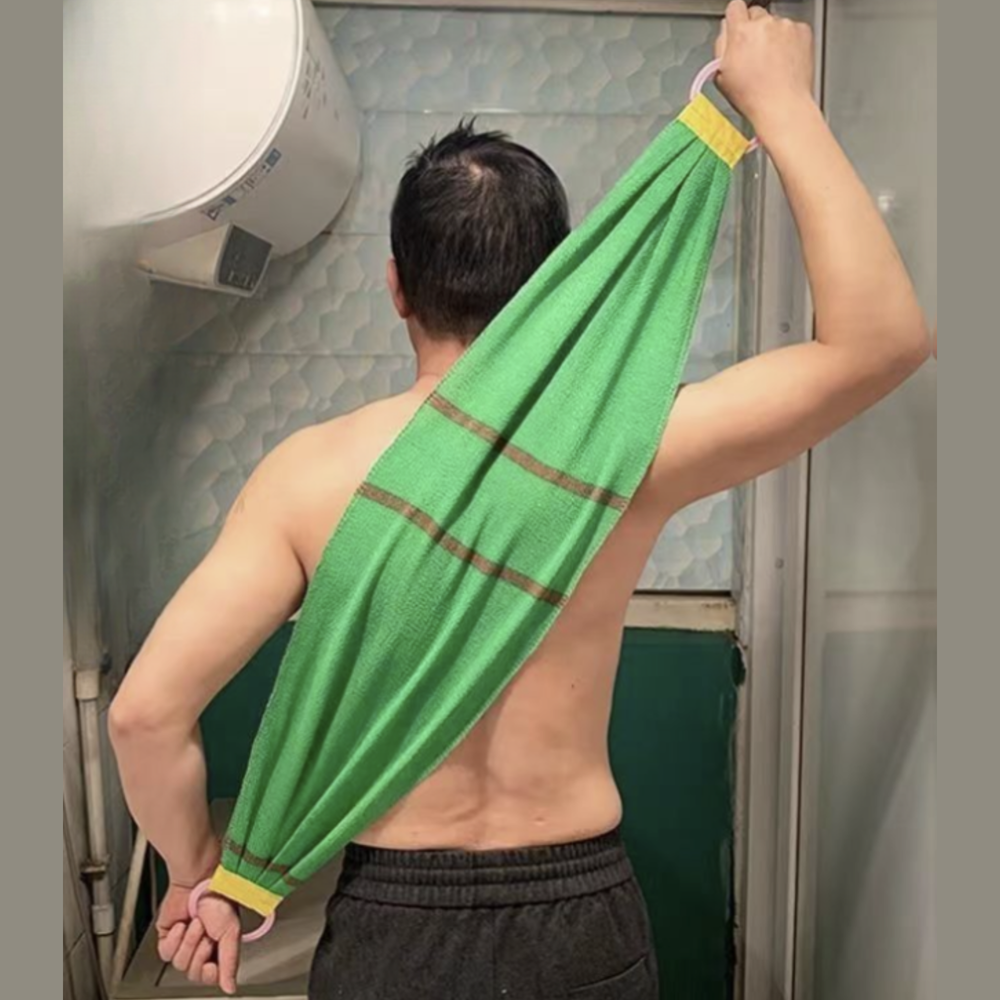 Brombi Wide Exfoliating Shower Towel, 2 Pack, Italy Green