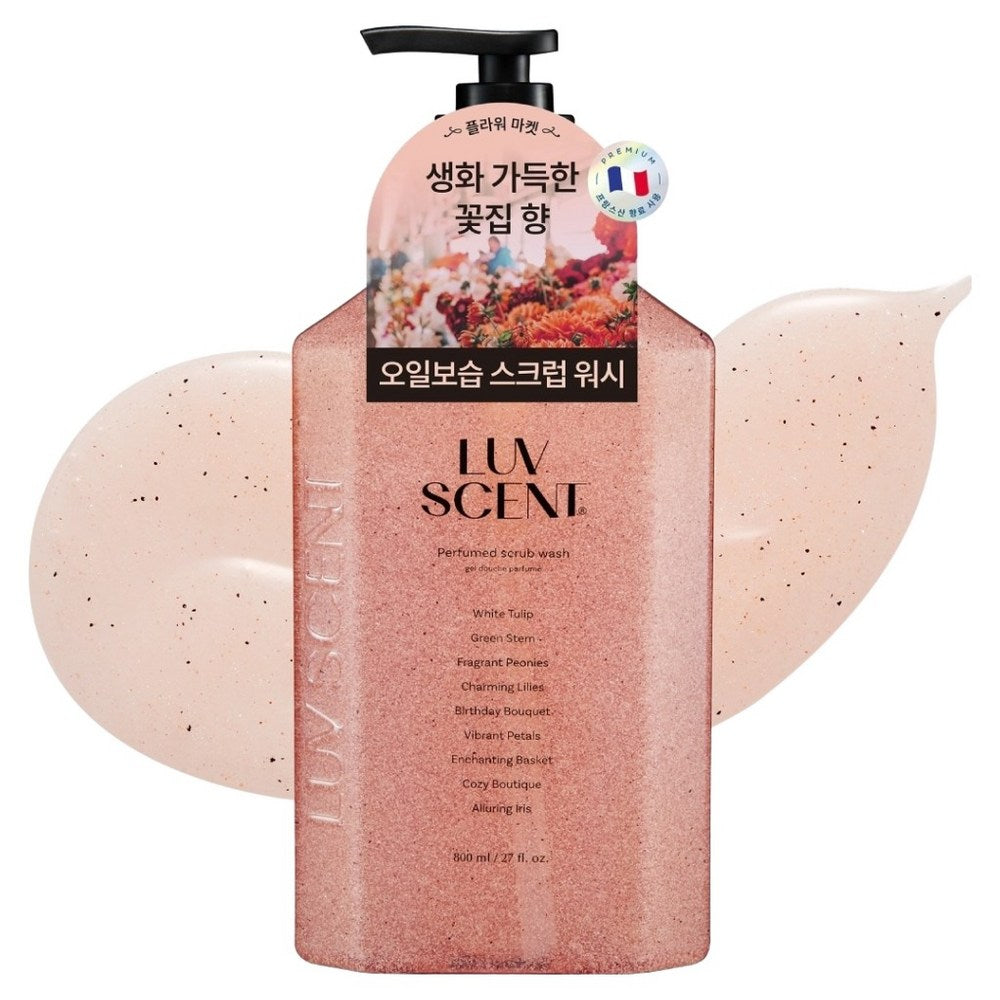 Lovscent Scrub Body Wash White Tulip Scent, 800ml