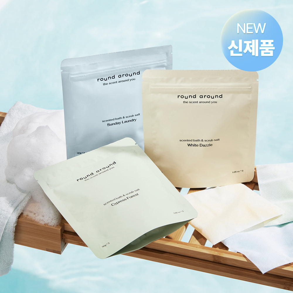 Round Around Scented Bath and Scrub Salt 30g 3 Pack 3 Types