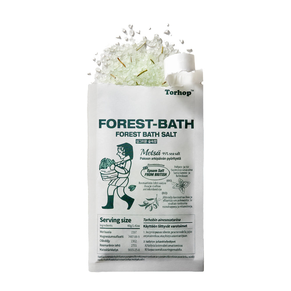 Torhop Bath Salt 40g 4 Pack, Ocean and Forest, Australian Sea Salt