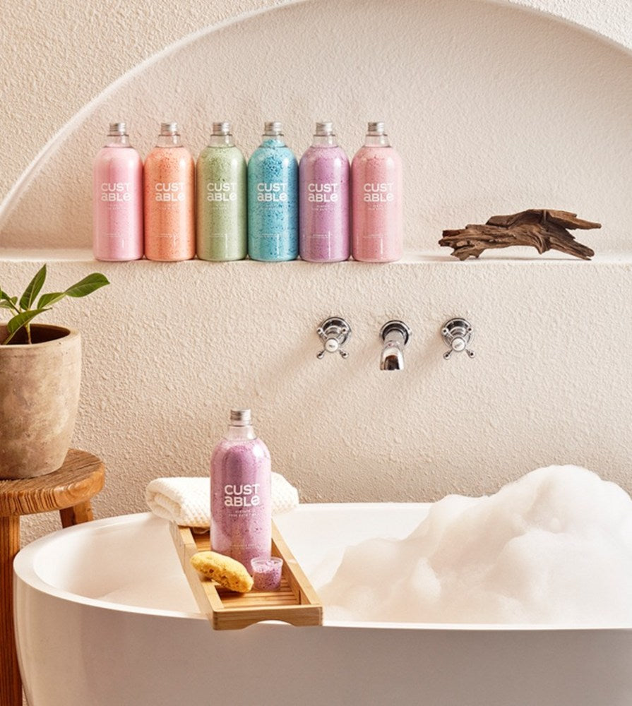 Bubble Bath Powder Purple Berry Peach Vanilla Scent 1L