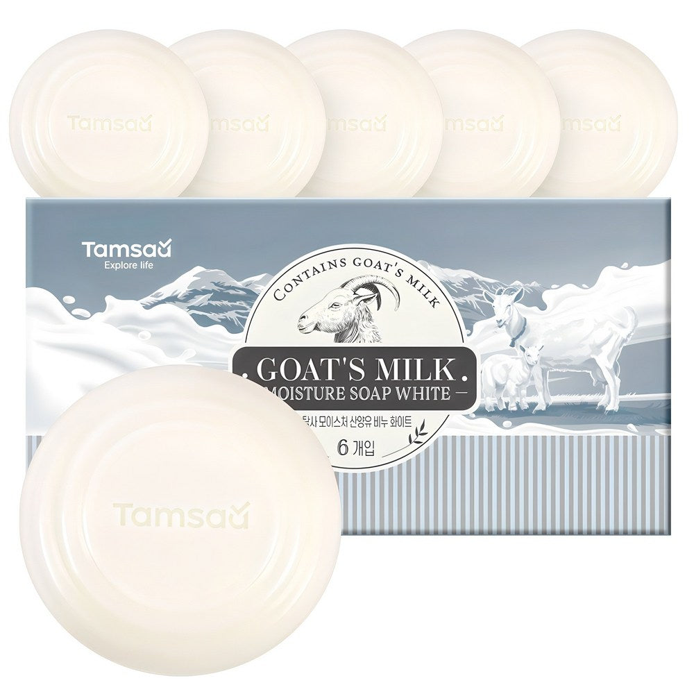 Tamsa Moisture Goat Milk Soap White, 90g, 6 Bars