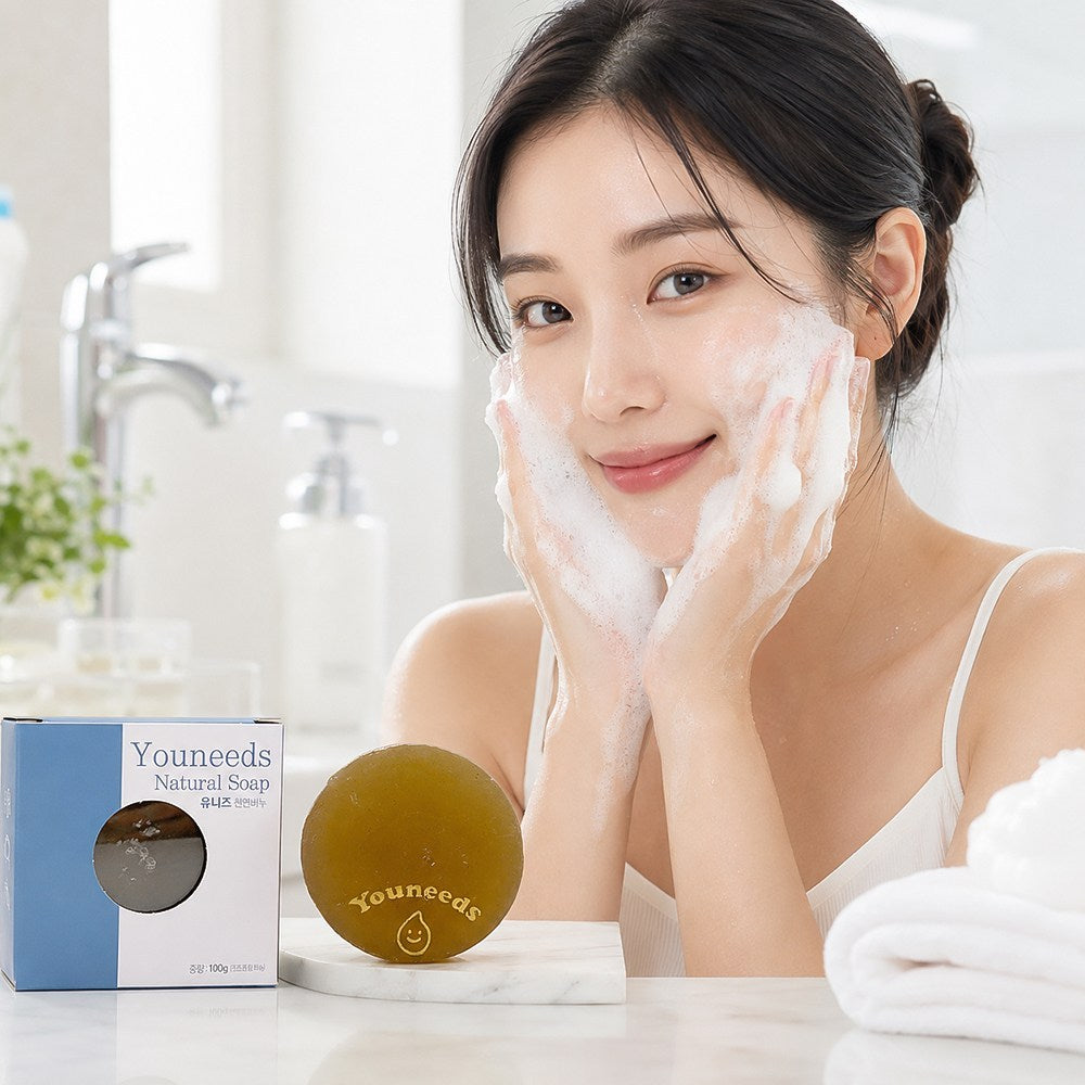 Eoseongcho Natural Handmade Face Cleansing Soap, 100g, 10 Bars
