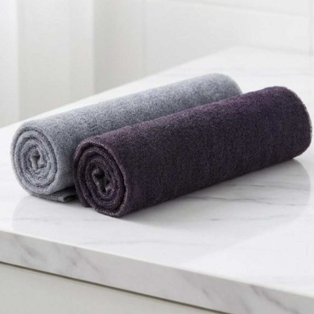 Sosororo Bamboo Charcoal Exfoliating Shower Towel, 2 Pieces