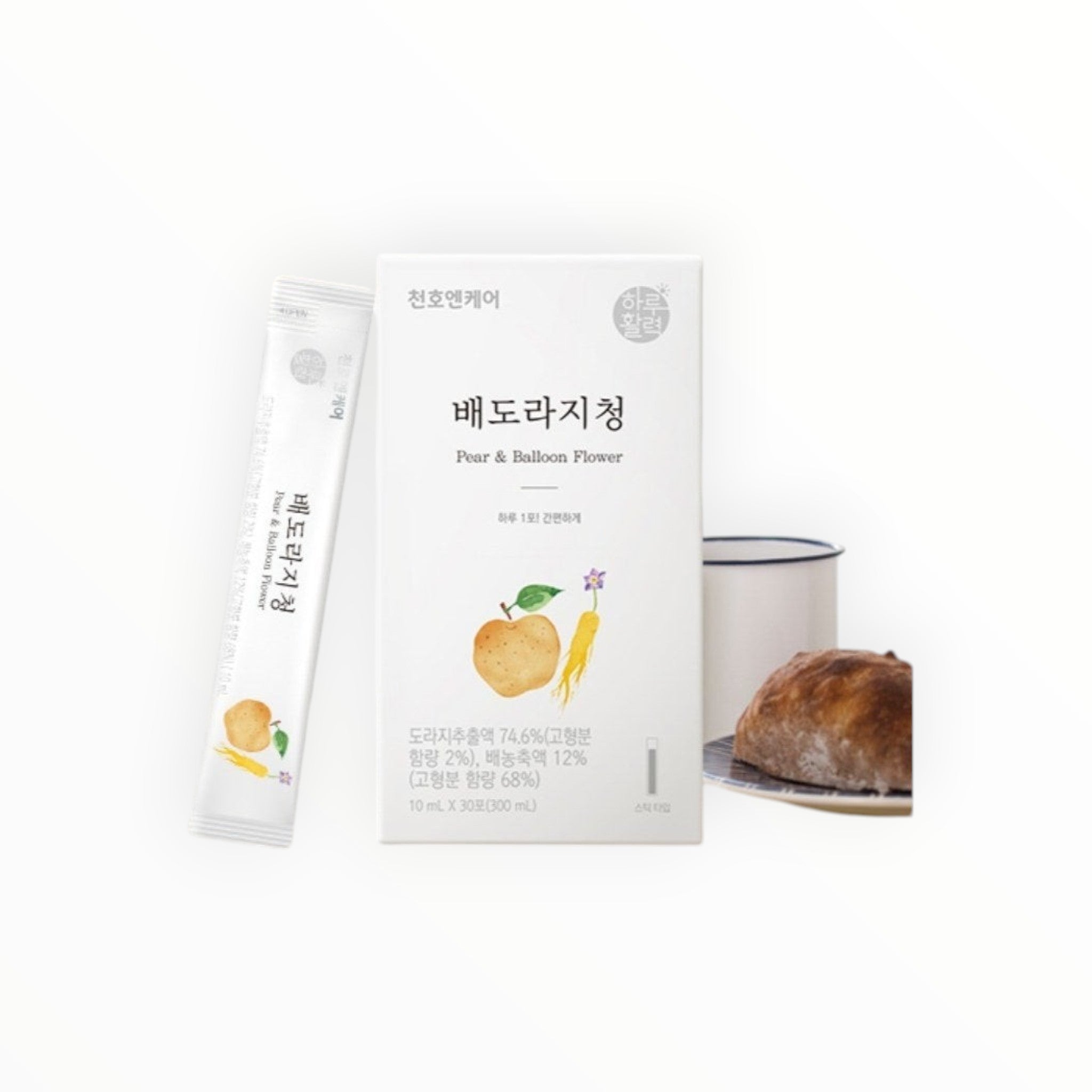 SOLENAH Korean Wellness Pear & Balloon Flower Daily Vitality Syrup, 30 x 10 ml stick packs with Korean pear and bellflower root extract.