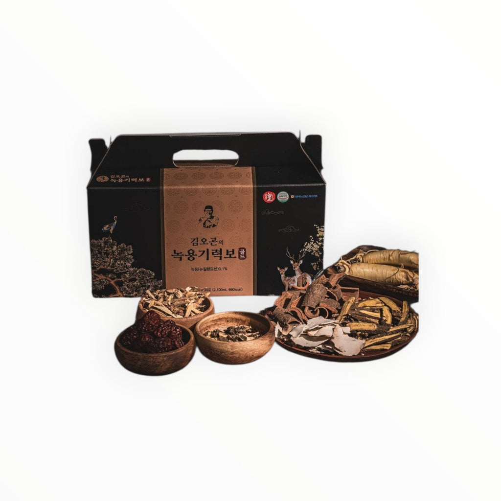 SOLENAH Korean Wellness Sipjeondaebo herbal liquid box with ingredients like ginseng and bark.