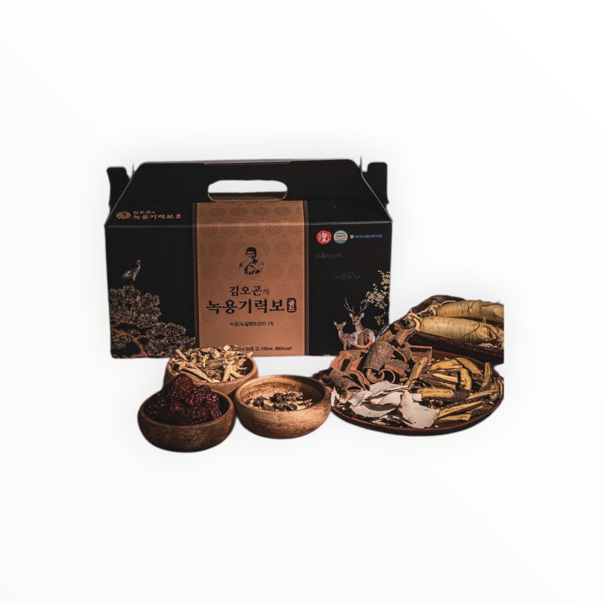 SOLENAH Korean Wellness Sipjeondaebo herbal liquid box with ingredients like ginseng and bark.